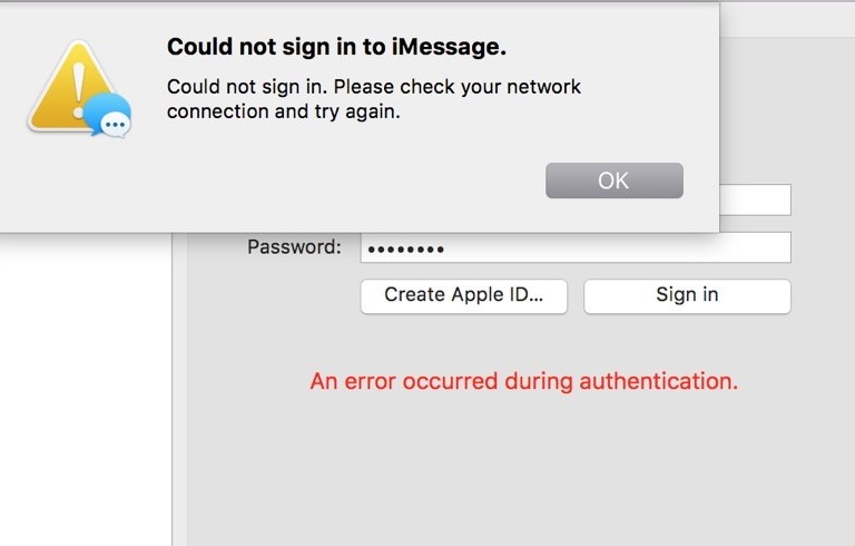 Can't Sign In To iMessage On Mac