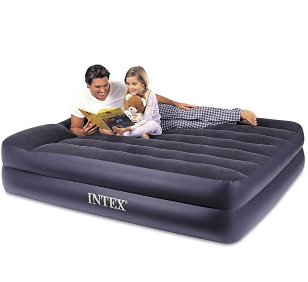 Intex Pillow Rest Raised Airbed with Built-in Pillow and Electric Pump